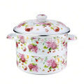 hot pot insulated enamel steamer with flower design